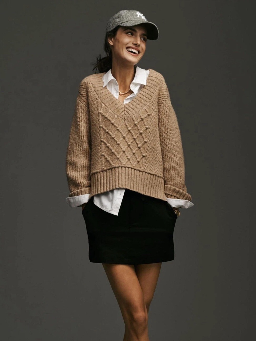 Anthropologie Tillie Relaxed V-Neck Sweater